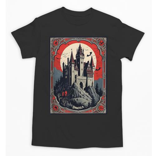 Dracula's Castle Book Cover Illustration Unisex T-Shirt - Bookorys CA
