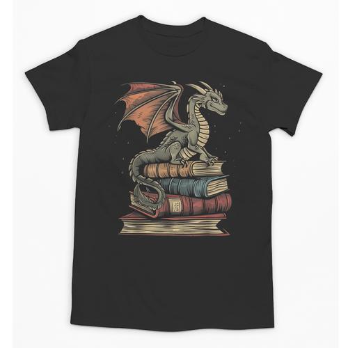 Dragon Fantasy Book Lover Book Nerd Unisex T-Shirt - Bookorys