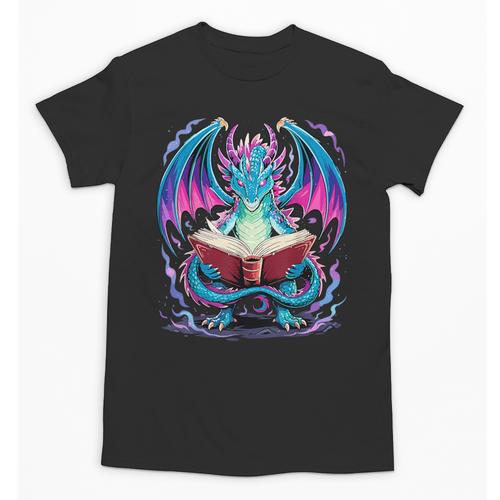 Dragon Reading Book Lover Unisex T-Shirt - Bookorys AU