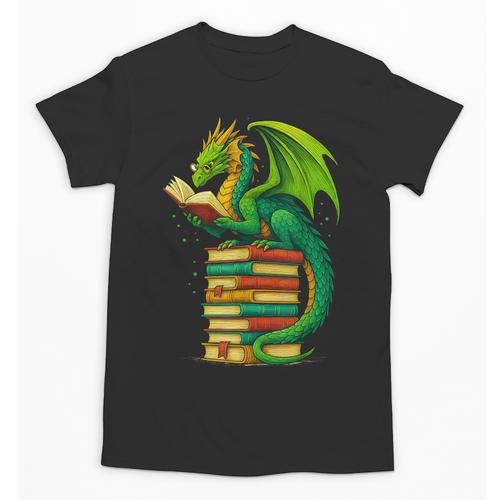 Dragon Reading Books Matching Bookworm Readers Librarian Unisex T-Shirt - Bookorys AU
