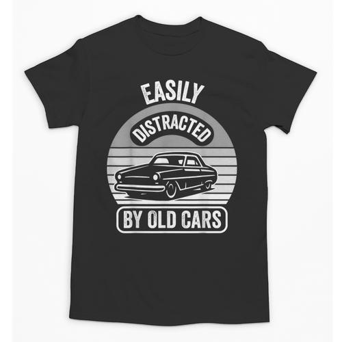 Easily Distracted By Old Cars Graphic Nostalgia Unisex T-Shirt - Figerry