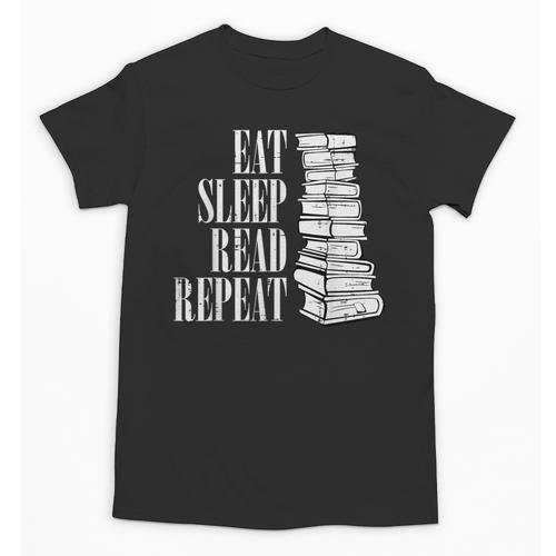 Eat Sleep Read Repeat Reading Book Librarian Men Women Kids Unisex T-Shirt - Bookorys