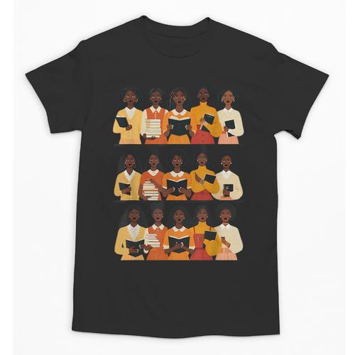 Educated Afro Women Girl Reading Book Future HBCU Grad Unisex T-Shirt - Bookorys AU