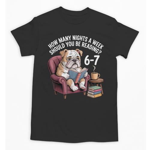 English Bulldog Dog Reading Book 67 Six Seven Meme Unisex T-Shirt - Bookorys