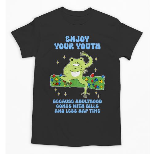 Enjoy Adulthood Comes With Bills Nostalgia Regret Unisex T-Shirt - Figerry