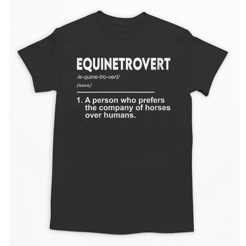 Equinetrovert Definition Equestrian Introvert Horse Lover Unisex T-Shirt - Raresse