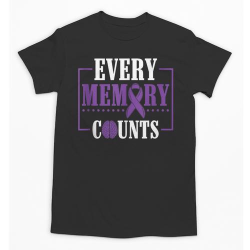 Every Memory Counts Alzheimer's Awareness Dementia Unisex T-Shirt - Easessy