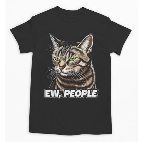 Ew People Cat Tabby Cat Antisocial Grumpy Introvert Unisex T-Shirt - Raresse
