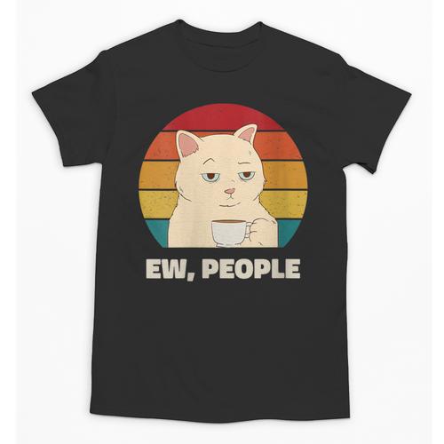 Ew People Introvert Cat Lover Crazy Colorful Cat Lady Unisex T-Shirt - Raresse