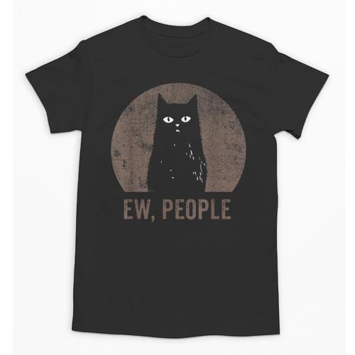Ew People Introvert Cat Meow Cat Lover Men Women Kids Unisex T-Shirt - Raresse
