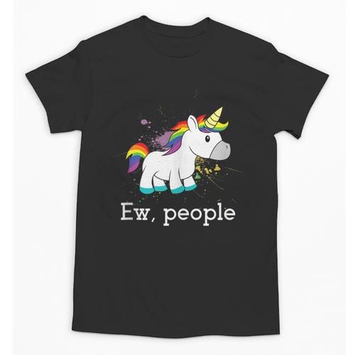 Ew People Unicorn Lover Introvert Rainbow Unicorn Unisex T-Shirt - Raresse