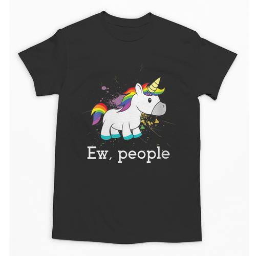 Ew People Unicorn Lover Introvert Rainbow Unicorn Unisex T-Shirt - Raresse