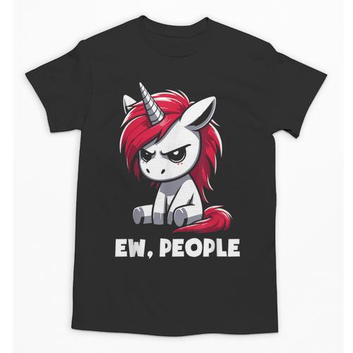 Ew People Unicorn Sarcastic Humor Introvert Unisex T-Shirt - Raresse