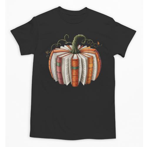 Fall Book Pumpkin Halloween Teacher Librarian Thanksgiving Unisex T-Shirt - Bookorys