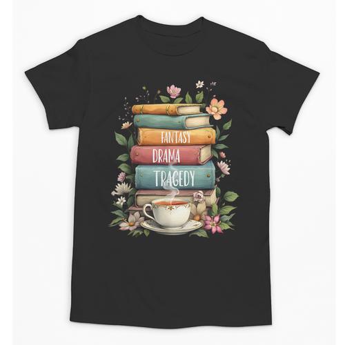 Fantasy Drama Tragedy Book Lover Subtle Watercolor Unisex T-Shirt - Bookorys