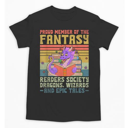 Fantasy Reader Society Reading Book Retro Bookworm Reader Unisex T-Shirt - Bookorys