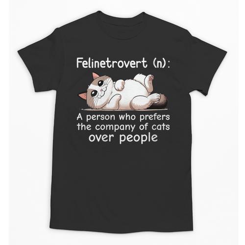 Felinetrovert Definition Cat Lover Introvert Humor Cats Unisex T-Shirt - Raresse