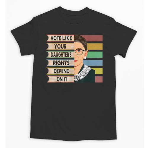 Feminist Ruth Bader Ginsburg RBG Quote Girl With Book Women Unisex T-Shirt - Bookorys