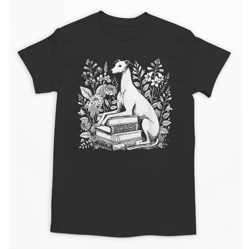 Floral Cottagecore Greyhound Dog Breed Flower Book Reader Unisex T-Shirt - Bookorys DE