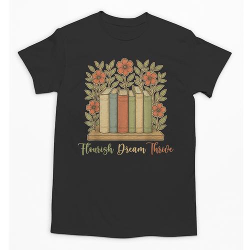Flourish Dream Thrive Resist 84 67 Book Reading Nature Lover Unisex T-Shirt - Bookorys