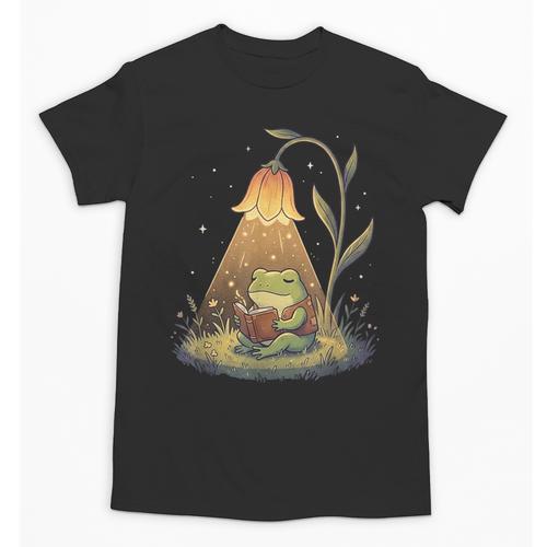 Frog Reading Book Shirt Cottagecore Frog Books Women Girls Unisex T-Shirt - Bookorys AU