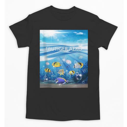 Frutiger Aero Aesthetic Tech Ocean Underwater Fishes Unisex T-Shirt - Figerry