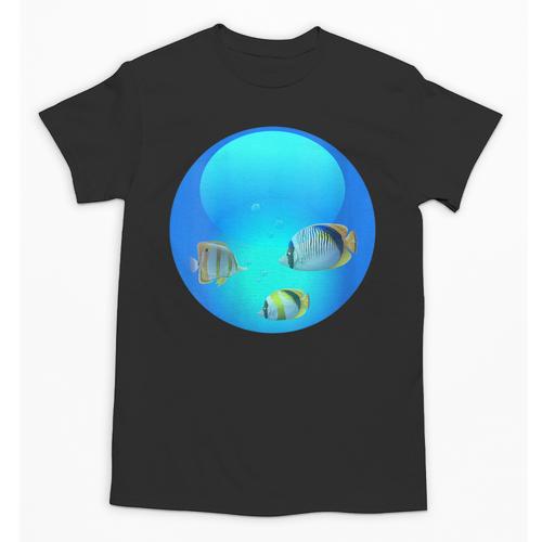 Frutiger Aero Aesthetic Tech Orb Fishes Unisex T-Shirt - Figerry