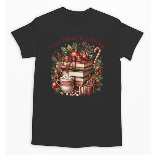 Fully Booked For Christmas Cozy Holiday Books Winter Reading Unisex T-Shirt - Bookorys
