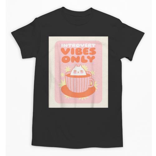 Fun Cool Cute Introvert Cat Character Quote Tea Cup For Men Women Unisex T-Shirt - Raresse
