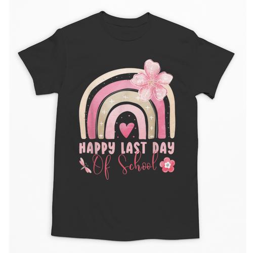 Fun Happy Last Day Of School Girl Student Graduation Rainbow Unisex T-Shirt - Best Gift Smart
