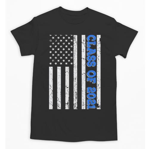 Funny Class Of 2021 American Flag Senior Graduation Unisex T-Shirt - Best Gift Smart