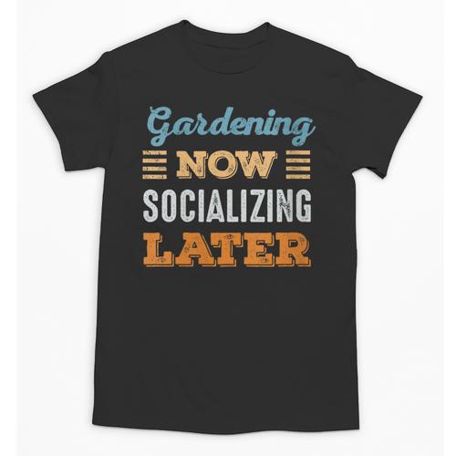 Gardening Now Minimal Socializing Introvert Vintage Unisex T-Shirt - Raresse