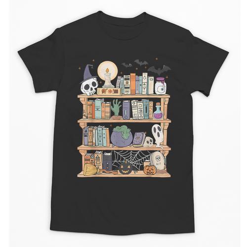 Ghost Book Reading Books Lover Teacher Happy Halloween Unisex T-Shirt - Bookorys