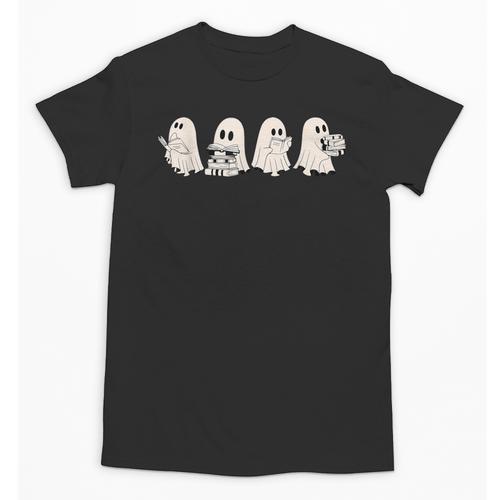 Ghost Book Reading Halloween Books Lover Teacher Kids Unisex T-Shirt - Bookorys DE