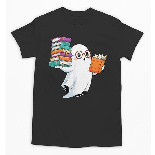 Ghost Reading Books Halloween Library Unisex T-Shirt - Bookorys AU
