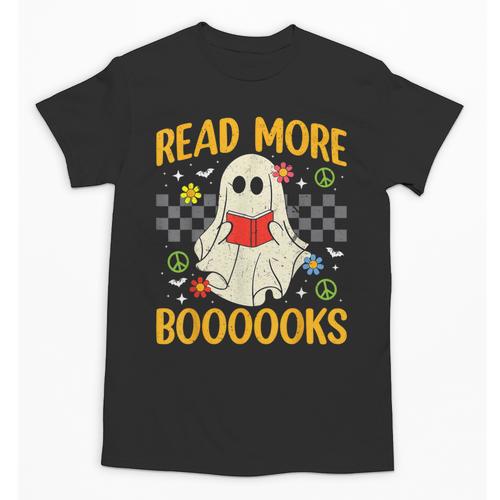 Ghost Reading Books Teacher Student Halloween Read More Book Unisex T-Shirt - Bookorys