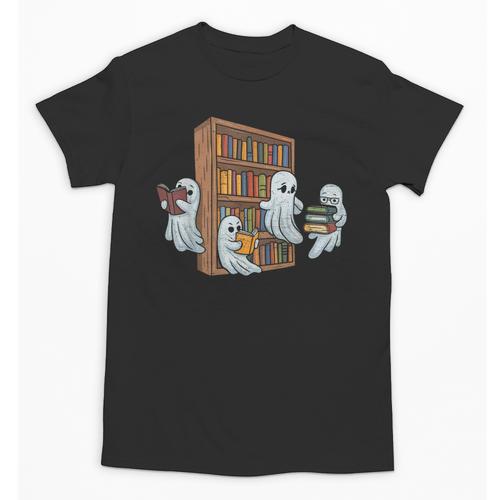 Ghosts Reading Books Teacher Halloween Librarian Book Lover Unisex T-Shirt - Bookorys