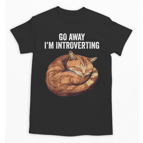 Go Away I'm Introverting Cat Introvert Men Women Girls Kids Unisex T-Shirt - Raresse