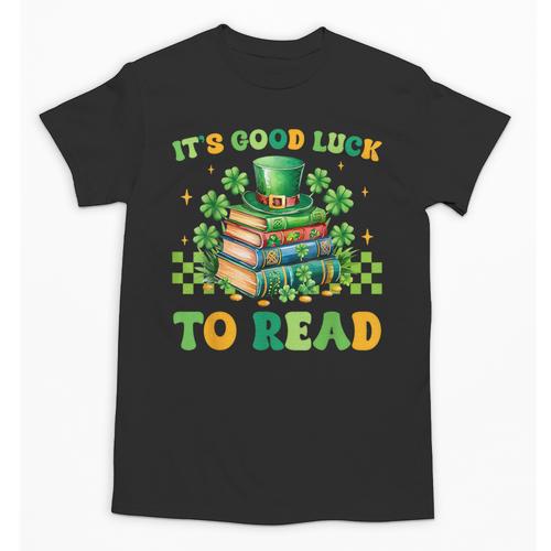Goods Luck Read Librarian Book Patrick Days Shamrock Clover Unisex T-Shirt - Bookorys UK