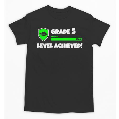 Grade 5 Level Achieved Video Gamer 5th Grade Graduation Unisex T-Shirt - Best Gift Smart