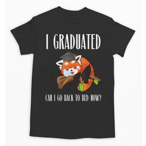 I Graduated Can I Go Back To Bed Sleepy Red Panda Graduation Unisex T-Shirt - Best Gift Smart