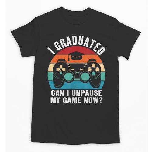 I Graduated Can I Unpause My Game Now Retro Graduation Unisex T-Shirt - Best Gift Smart
