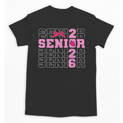 Graduation Class Of 2026 Senior 2026 Pink Bow Coquette Unisex T-Shirt - Best Gift Smart