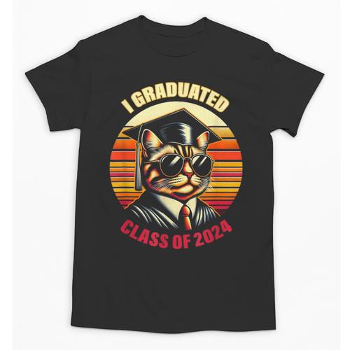 Graduation Day 2024 Graduate For School Degree College Cat Men Women Unisex T-Shirt - Best Gift Smart