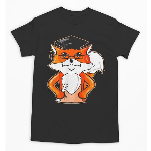 Graduation Fox School Bachelor Master Doctor Study Unisex T-Shirt - Best Gift Smart