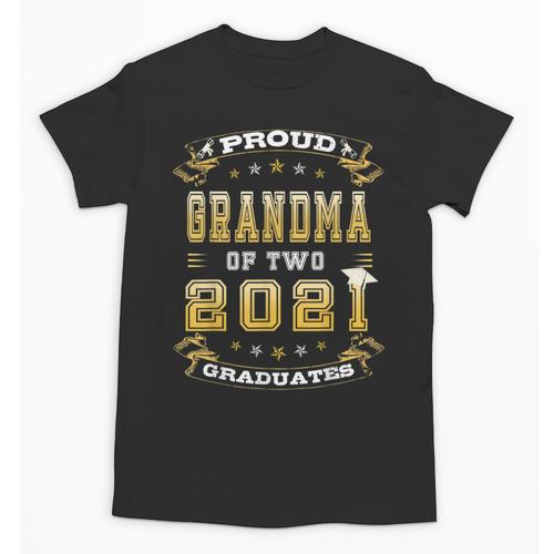 Graduation Proud Grandma Of Two 2021 Graduates High School Unisex T-Shirt - Best Gift Smart