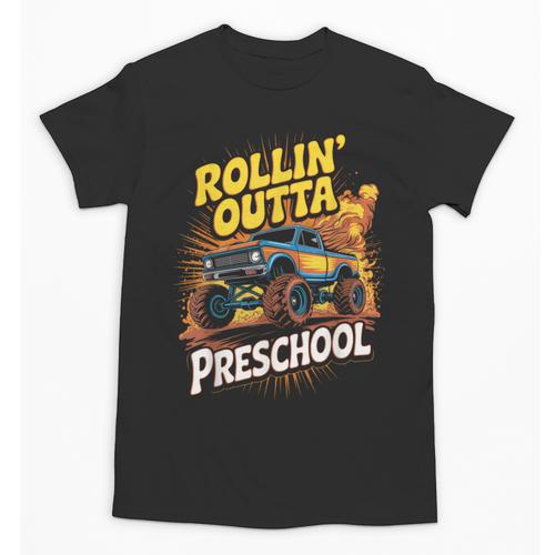 Graduation Rollin' Outta Preschool Monster Truck Boys Pre-K Unisex T-Shirt - Best Gift Smart