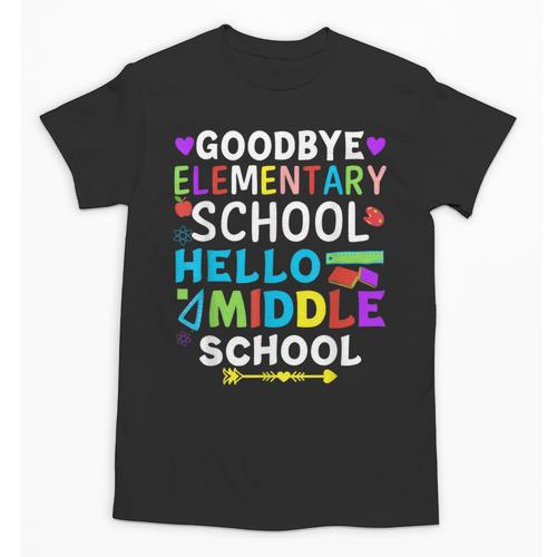 Graduation Shirt For 5th Grader Goodbye Hello Middle School Unisex T-Shirt - Best Gift Smart
