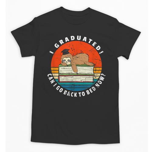Graduation Sloth Can I Go Back To Bed Now Vintage Unisex T-Shirt - Best Gift Smart