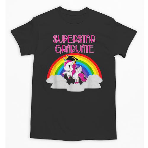 Graduation Unicorn Superstar Magical Colorful Rainbow Tshirt Unisex T-Shirt - Best Gift Smart